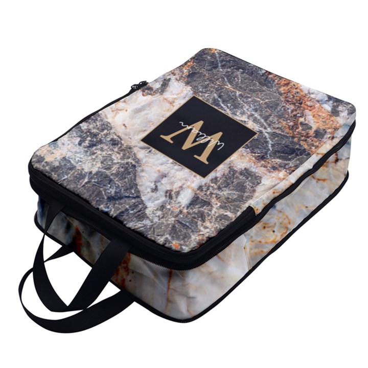 Custom Marble Initial Name Any Text Full Print Foldable Shoe Storage Bag